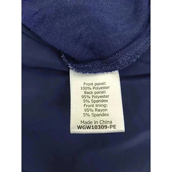 41 Hawthorn Blouse Women's Size Medium Petite Mock Wrap Navy BlueFloral - Picture 5 of 7